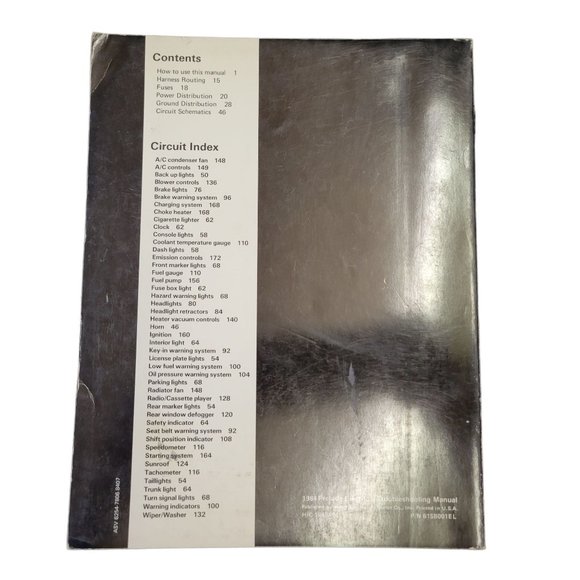 1984 Honda Prelude Electrical Troubleshooting Service Manual - Picture 2 of 12